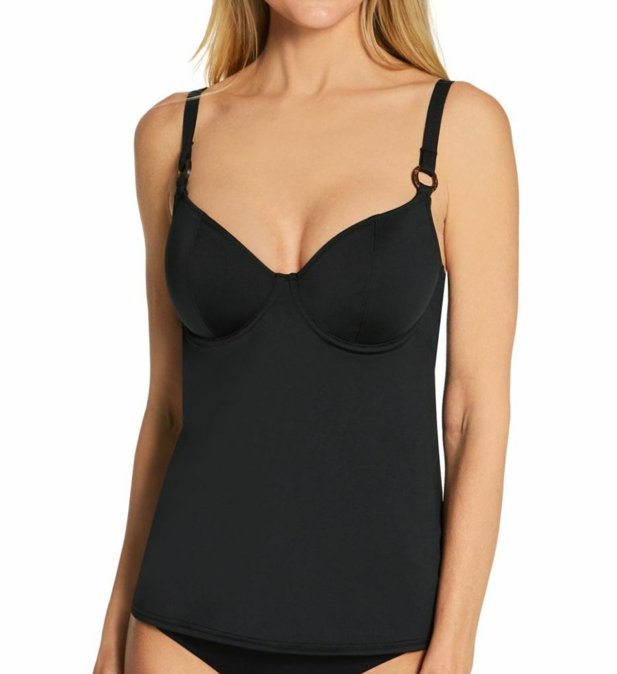 Freya * | Excellent Freya Coco Wave Underwire Plunge Tankini Swim Top As7007 Black