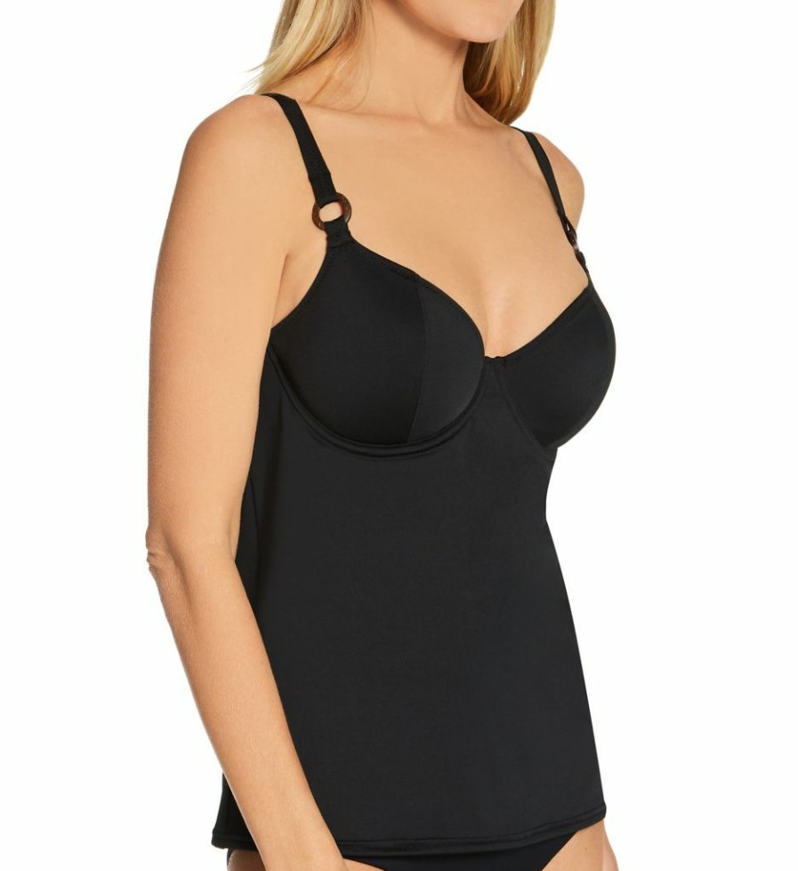 Freya * | Excellent Freya Coco Wave Underwire Plunge Tankini Swim Top As7007 Black