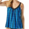 Swimwear * | Exclusive Design Coco Reef Python Core V-Neck Bra Sized Tankini Swim Top U82382 Trueblue