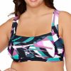 Swimwear * | New Raisins Curve Plus Size Stir It Up Jamaica Bra Swim Top G840405 Blackash