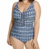 Swimwear * | Shop New Profile By Gottex Plus Size Nomad V Neck One Piece Swimsuit N2W81 Seagreen