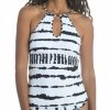 Swimwear * | Flash Sale La Blanca Elemental Balance High Neck Tankini Swim Top Lb1Je85 Black/White