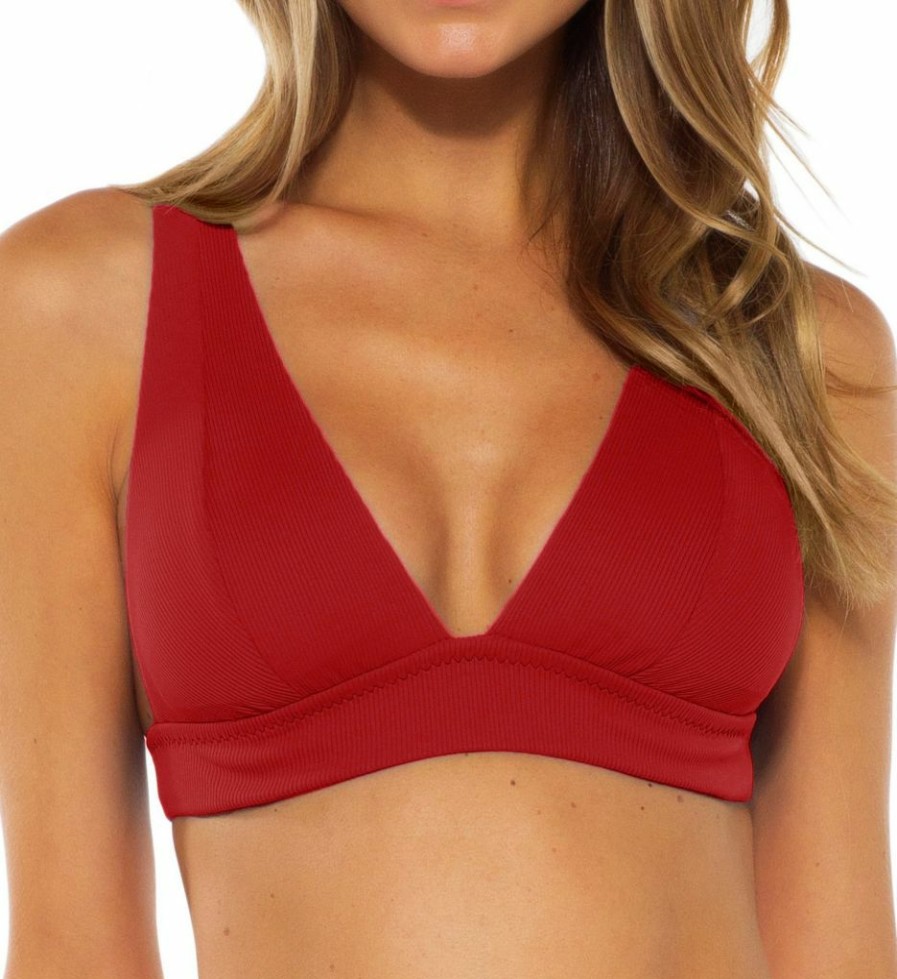 Swimwear * | Discount Becca Fine Line Camilla Over The Shoulder Swim Top 549117 Adobe