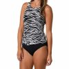 Swimwear * | Sales Jantzen Wildlife High Neck One Piece Swimsuit 22196M Black