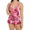 Swimwear * | Best Sale Profile By Gottex Escape In Bali V Neck One Piece Swim Dress B2D05 Whitered