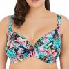 Swimwear * | Exclusive Design Elomi Pina Colada Underwire Plunge Bikini Swim Top Es7262 Midnight