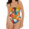 Swimwear * | Discount Skinny Dippers Wiki Tiki Suga Babe Lace Up One Piece Swimsuit 6533375 Hibiscus