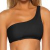 Swimwear * | Shop New Becca Fine Line Lani One Shoulder Swim Top 543607 Black