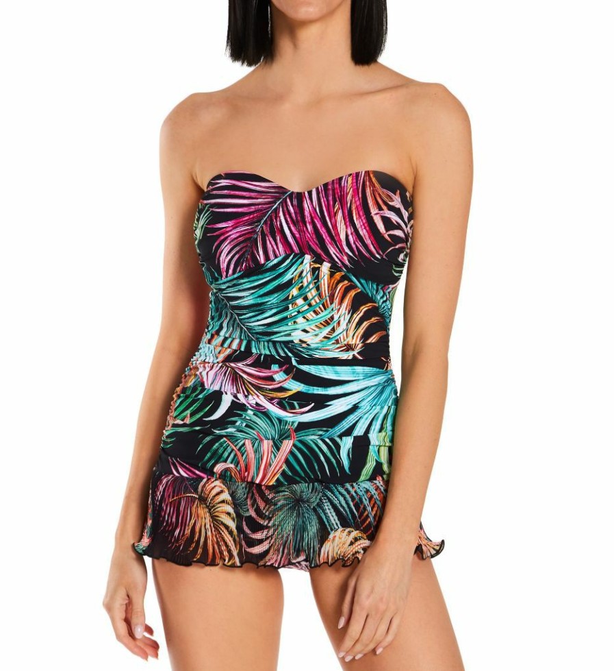 Swimwear * | Sales Profile By Gottex Tropico Bandeau One Piece Swim Dress T2047