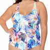 Swimwear * | Best Sale Raisins Curve Plus Size Haleiwa Trinidad Tankini Swim Top G840521 Whitehaven