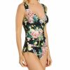 Swimwear * | Exclusive Design Jantzen Isn'T It Romantic Surplice One Piece Swimsuit 21076M Black