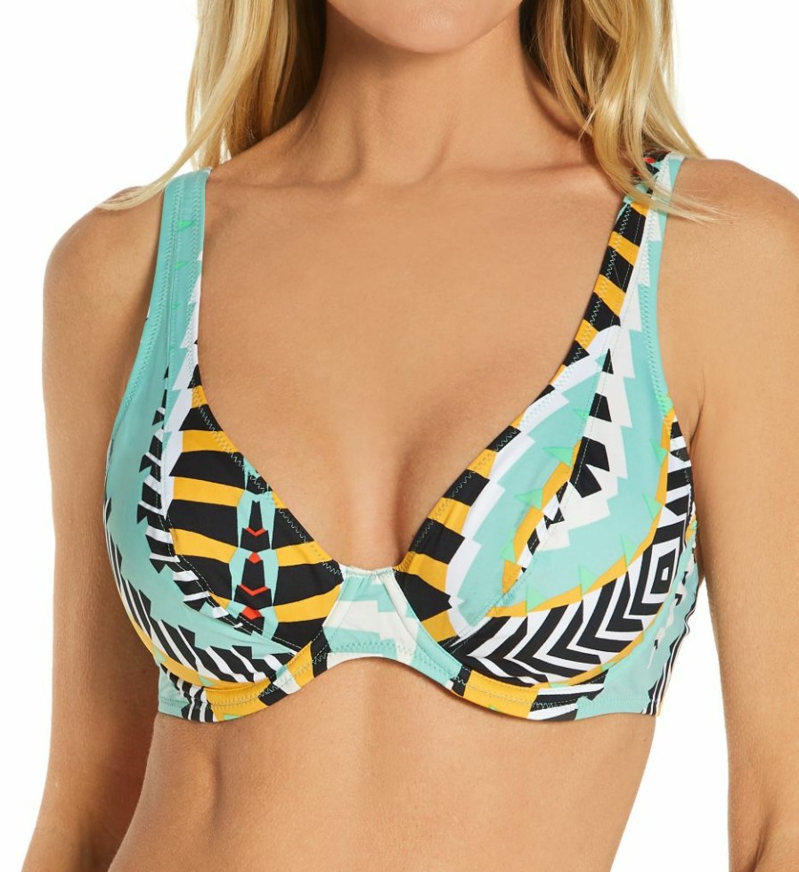 Freya * | Fashionable Freya Bassline High Apex Bikini Swim Top As7050 Multi