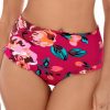 Swimwear * | Exclusive Skinny Dippers Hot House Daisy Duke Ruffle Leg Swim Bottom 6533347 Punch