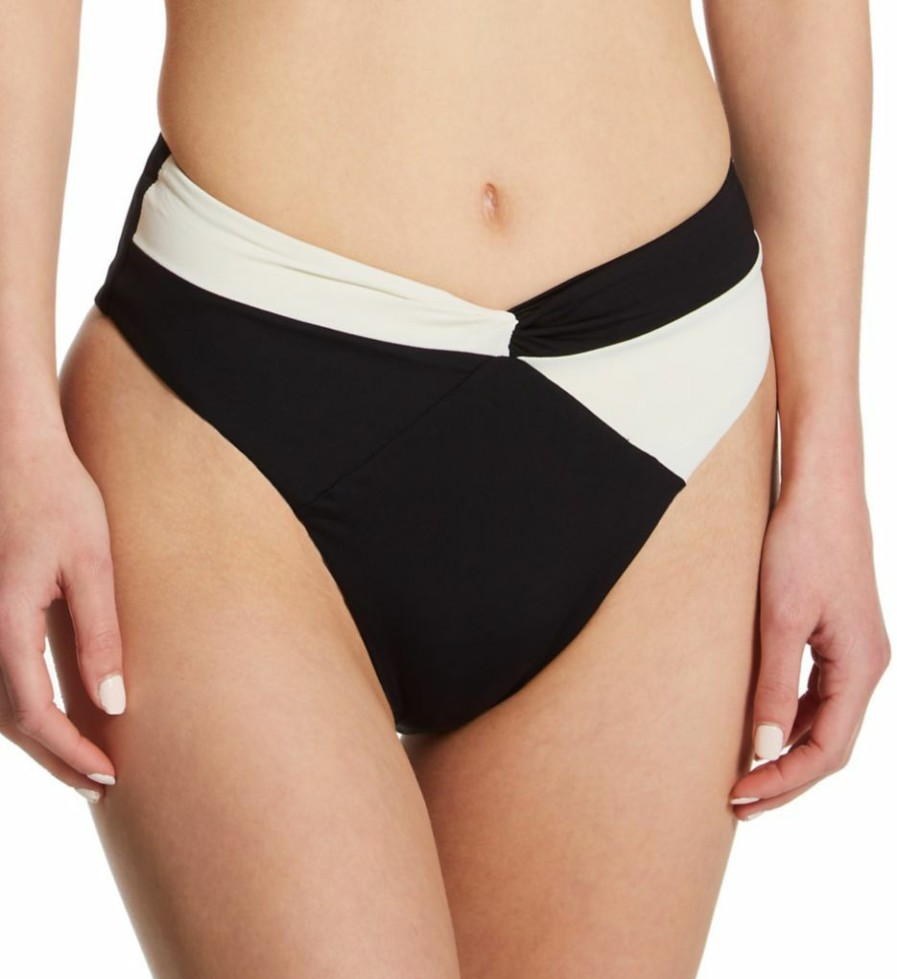 Swimwear * | Special L Space Color Block Nancy Lee Swim Bottom Cbnlb21 Black/Cream