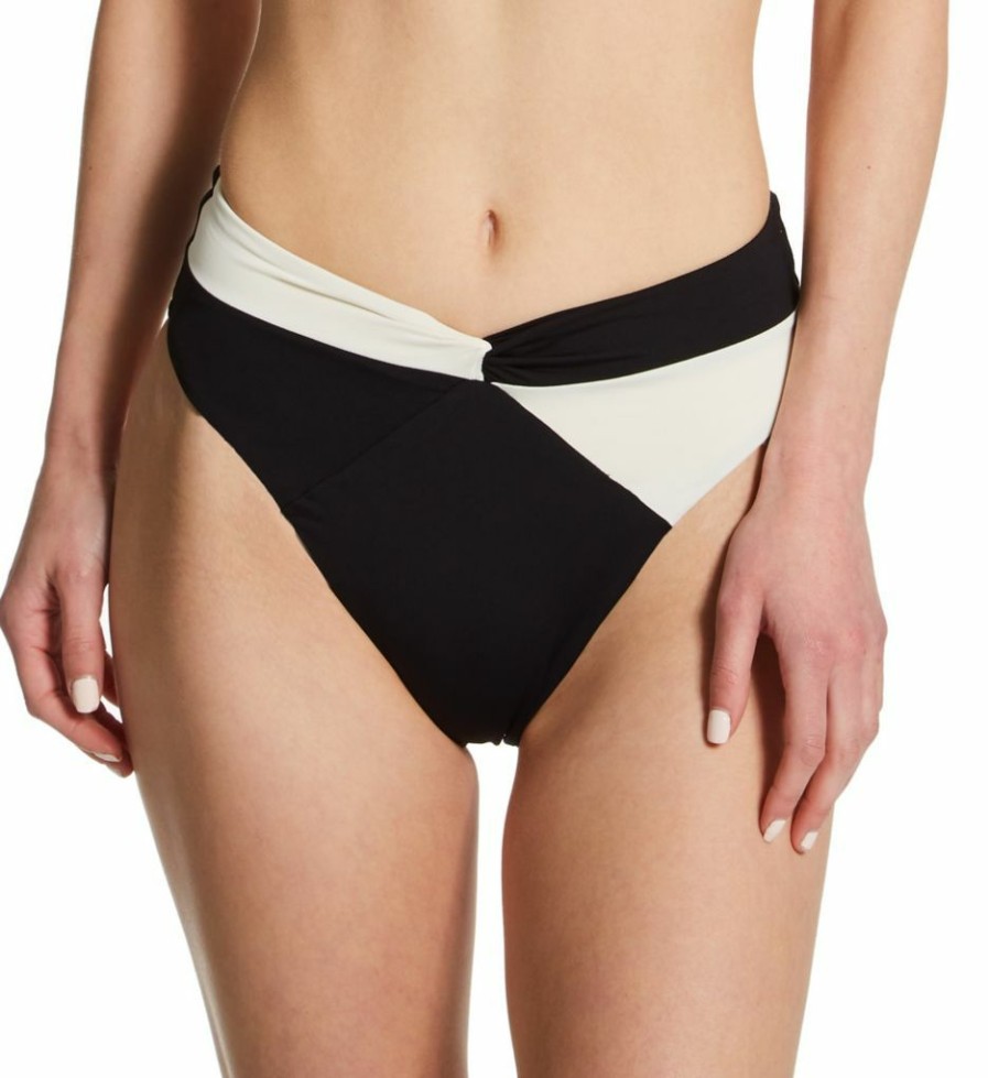 Swimwear * | Special L Space Color Block Nancy Lee Swim Bottom Cbnlb21 Black/Cream