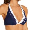 Swimwear * | 100% Guarantee Coco Reef Tropical Spot Bliss Halter Bra Sized Swim Top U59416 Navycaptain