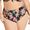 Swimwear * | Classical Elomi Dark Tropics Adjustable Brief Swim Bottom Es0173 Black