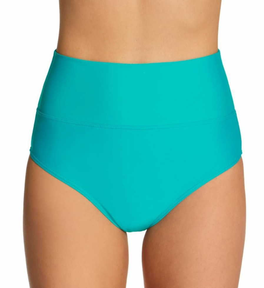 Sunsets * | Classical Sunsets Seaside Aqua Hannah High Waist Swim Bottom 33Bsa Seasideaqua