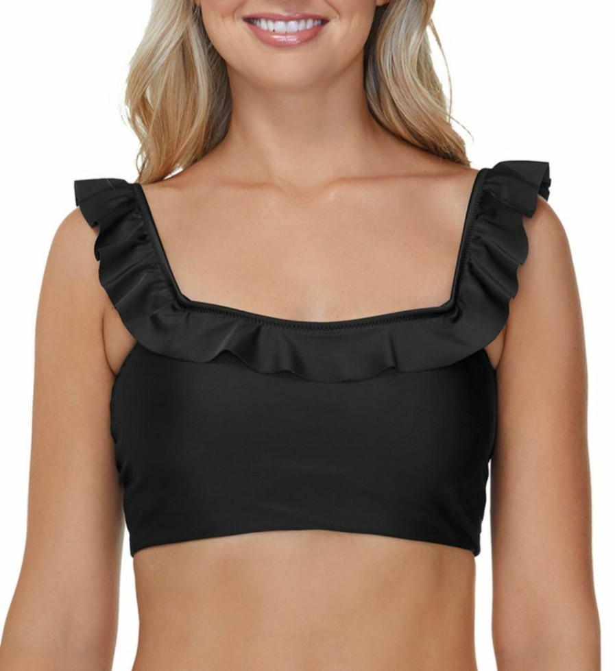 Raisins * | Excellent Raisins Coastline Solids Margarita Swim Top G710046 Black