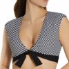 Swimwear * | 100% Guarantee Bleu Rod Beattie Inside The Lines Tie Front Cap Sleeve Swim Top N21673 Black