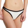 Swimwear * | Exclusive Design L Space Gold Stars Foley Bitsy Swim Bottom Lgfob22 Black/Cream