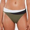 Swimwear * | Excellent Sanctuary Block Party Wrap Hipster Swim Bottom Bp21515 Black/White/Green