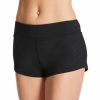 Swimwear * | Fashionable Leilani Solids Beach Short Swim Bottom E720054 Black