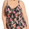 Swimwear * | Excellent Elomi Dark Tropics Non Wired Moulded Tankini Swim Top Es0161 Black