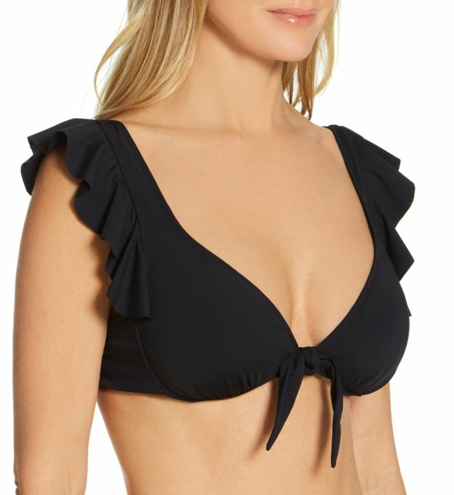 Swimwear * | Shop New Bleu Rod Beattie Rufflicious Ruffle Underwire Swim Top F21117 Black