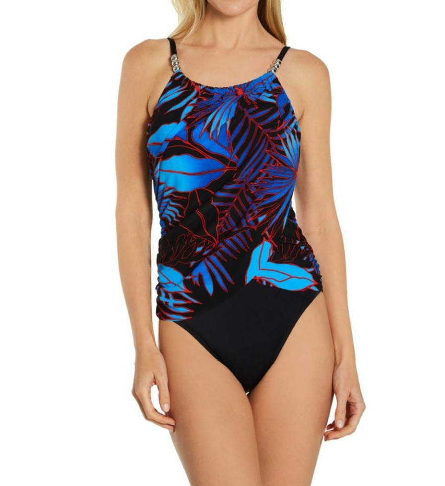 Swimwear * | Reliable Quality Magicsuit Hot Line Lisa One Piece Swimsuit 6011055 Black/Multi