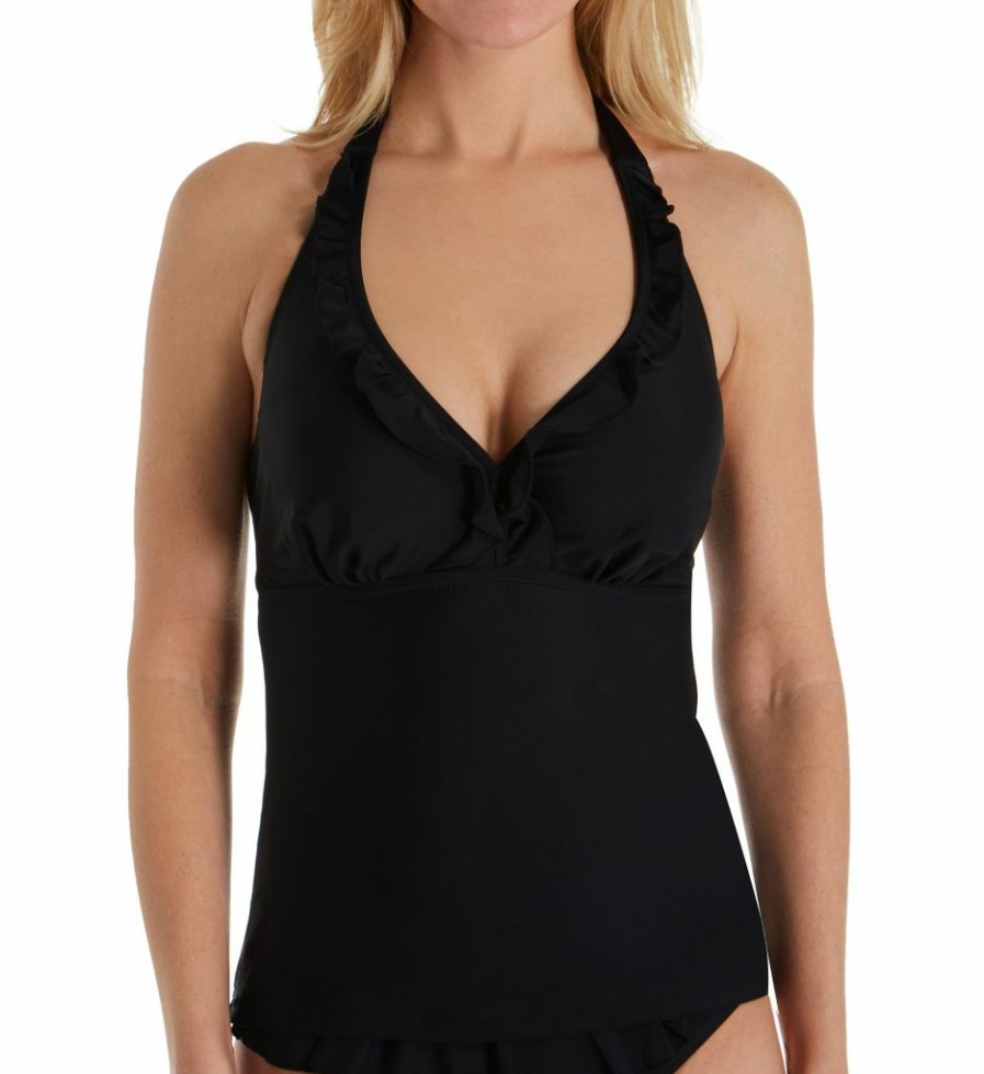 Swimwear * | Best Sale Pour Moi Splash Underwire Halter Tankini Swim Top 6011