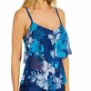 Swimwear * | Shop New Beach House Hawaiian Hideaway Portia Mesh Tankini Swim Top H17068 Admiral