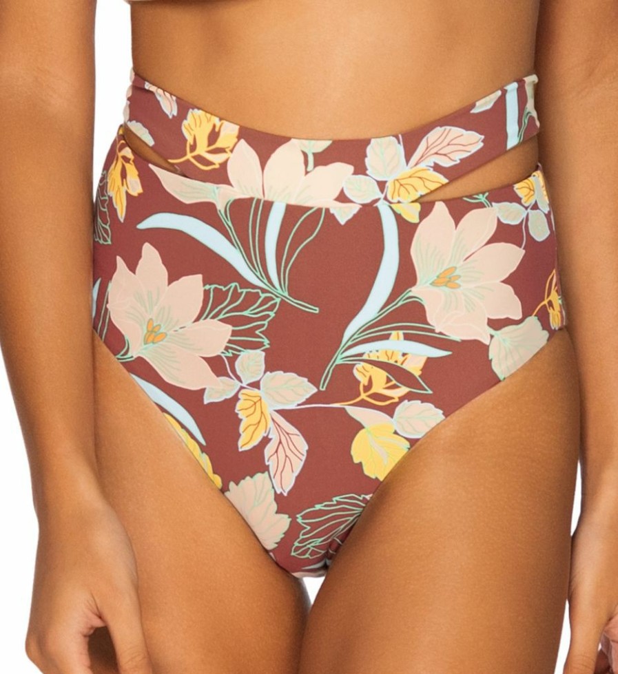 Swim Systems * | Online Discount Swim Systems Desert Blooms Cora Tie Back Swim Bottom B375Db Desertblooms