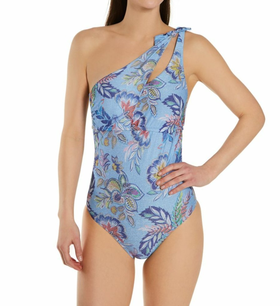 Swimwear * | Less Expensive Becca South Pacific Sadie One Piece Swimsuit 451017 Skyblue