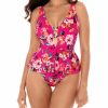 Swimwear * | Less Expensive Skinny Dippers Hot House Too Too Plunge Skirt One Piece Swimsuit 6533349 Punch