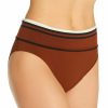 Swimwear * | Shop New Robin Piccone Simone High Waist Swim Bottom 214869 Cocoa/Cream/Black