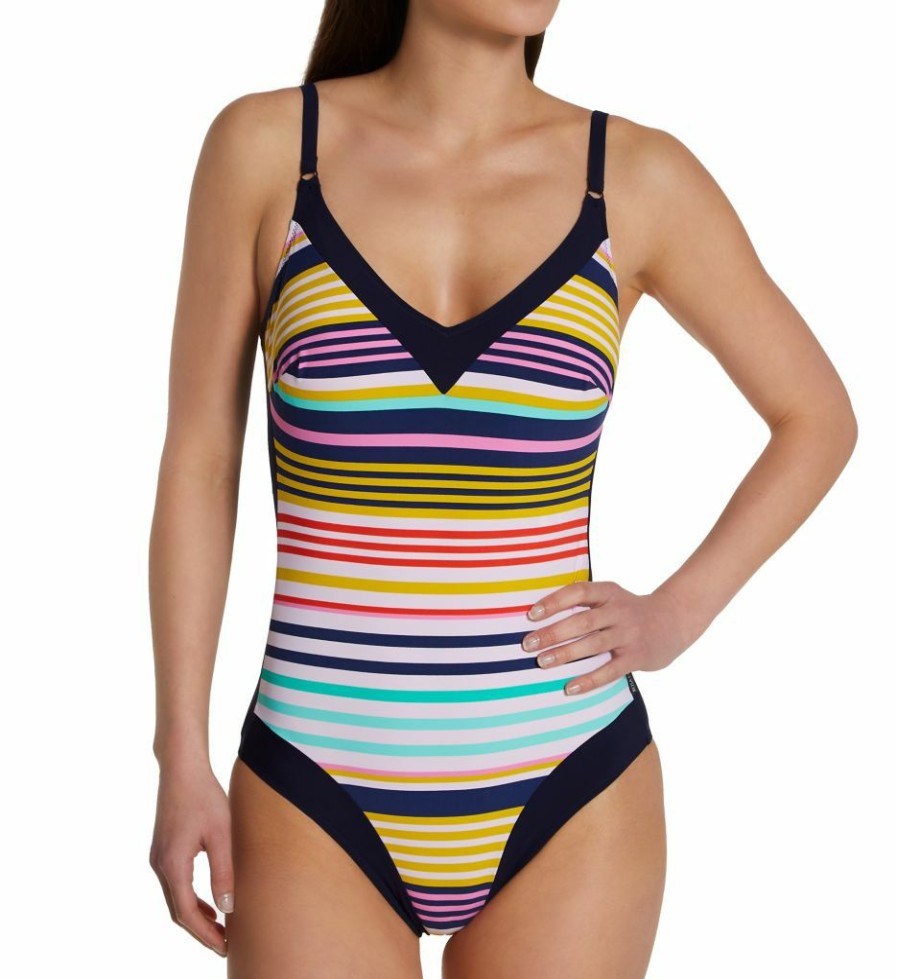 Swimwear * | Exclusive Anita Miami Stripes Mabela Shaping One Piece Swimsuit 7760 Original