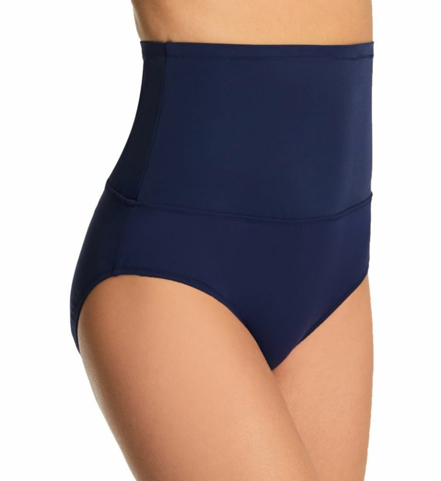 Swimwear * | Classical Leilani Solids High-Waist Control Swim Bottom A720092 Black