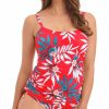 Fantasie * | Best Sale Fantasie Santos Beach Underwire Adjustable Tankini Swim Top Fs1151 Pomegranate