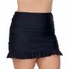 Swimwear * | Best Sale Raisins Curve Plus Size Alicante Solids Echo Skirt Swim Bottom E840068 Black