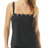 Swimwear * | Closeout Sale Coco Reef Classic Solids Beau Ideal Bandeau Tankini Swim Top U95465 Black