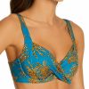 Swimwear * | Exclusive Anita Palm Safari Delia Underwire Swim Top 8795-1 Petrol