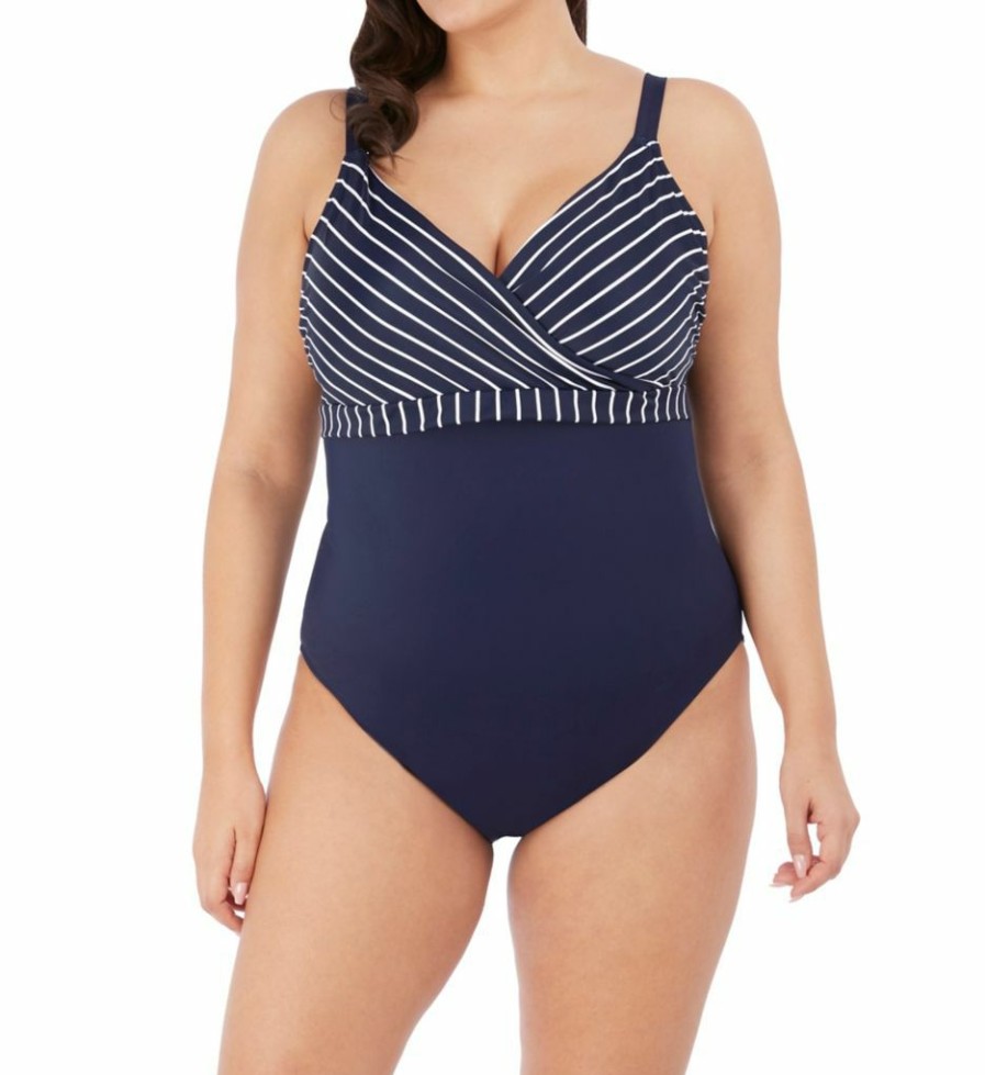 Swimwear * | Sales Elomi Plain Sailing One Piece Swimsuit Es7270 Midnightstripe