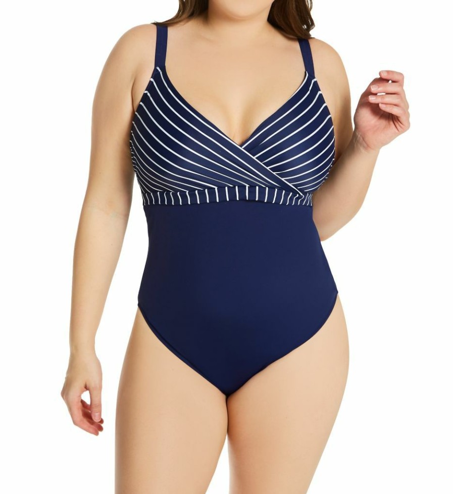 Swimwear * | Sales Elomi Plain Sailing One Piece Swimsuit Es7270 Midnightstripe