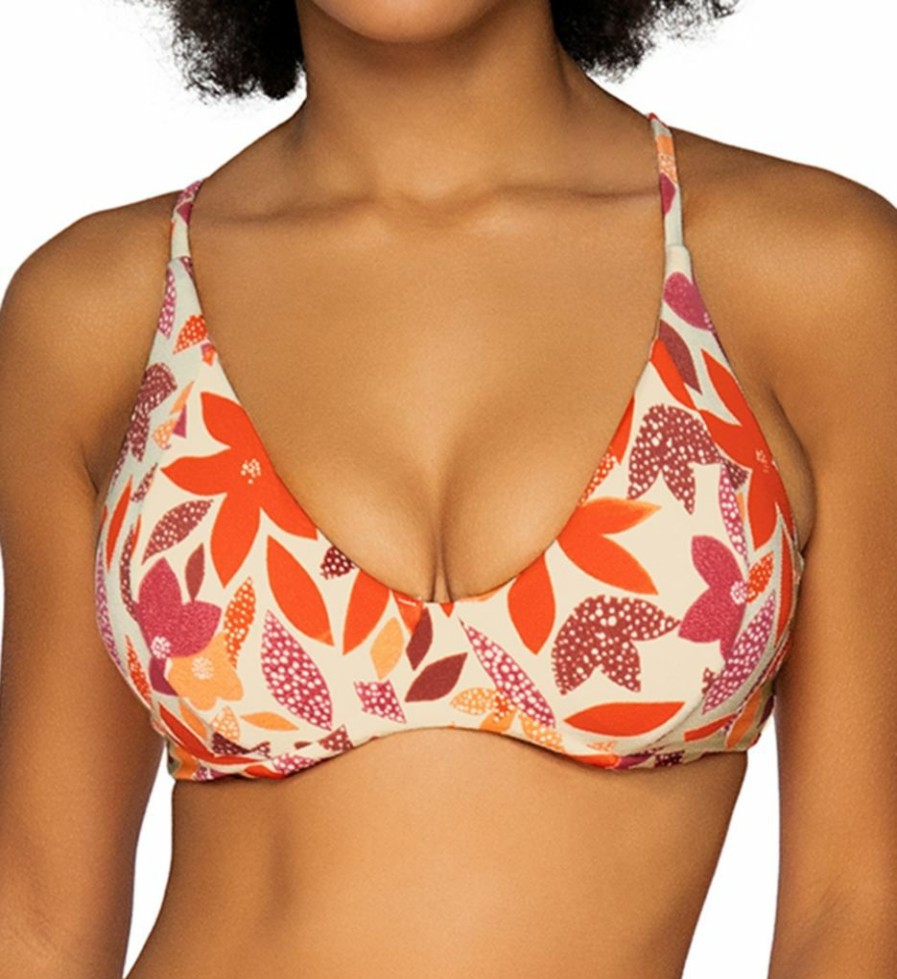 Swim Systems * | Online Discount Swim Systems Pressed Petals Maya Underwire Swim Top T516Pp Pressedpetals