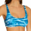 Swimwear * | Closeout Sale Vince Camuto Tie Dye Side Lace Bikini Swim Top V92714 Azure