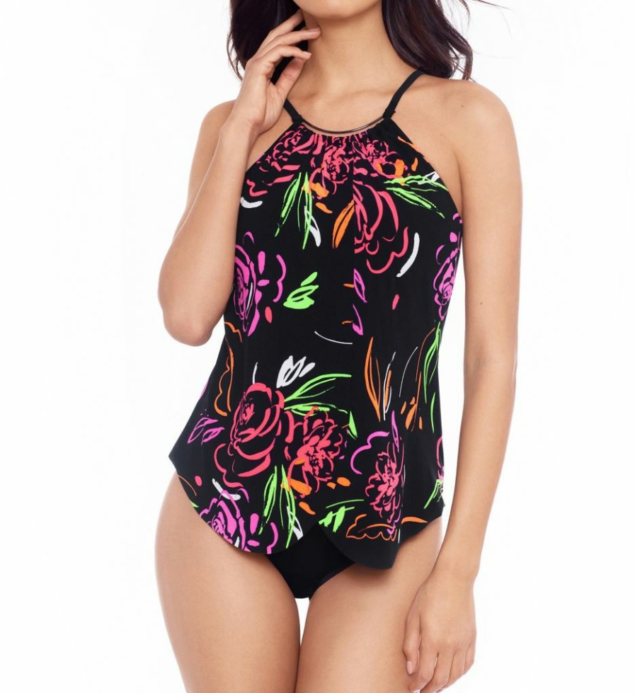 Swimwear * | Discount Magicsuit Neon Nature Jill One Piece Swimsuit 6010524 Blackmulti