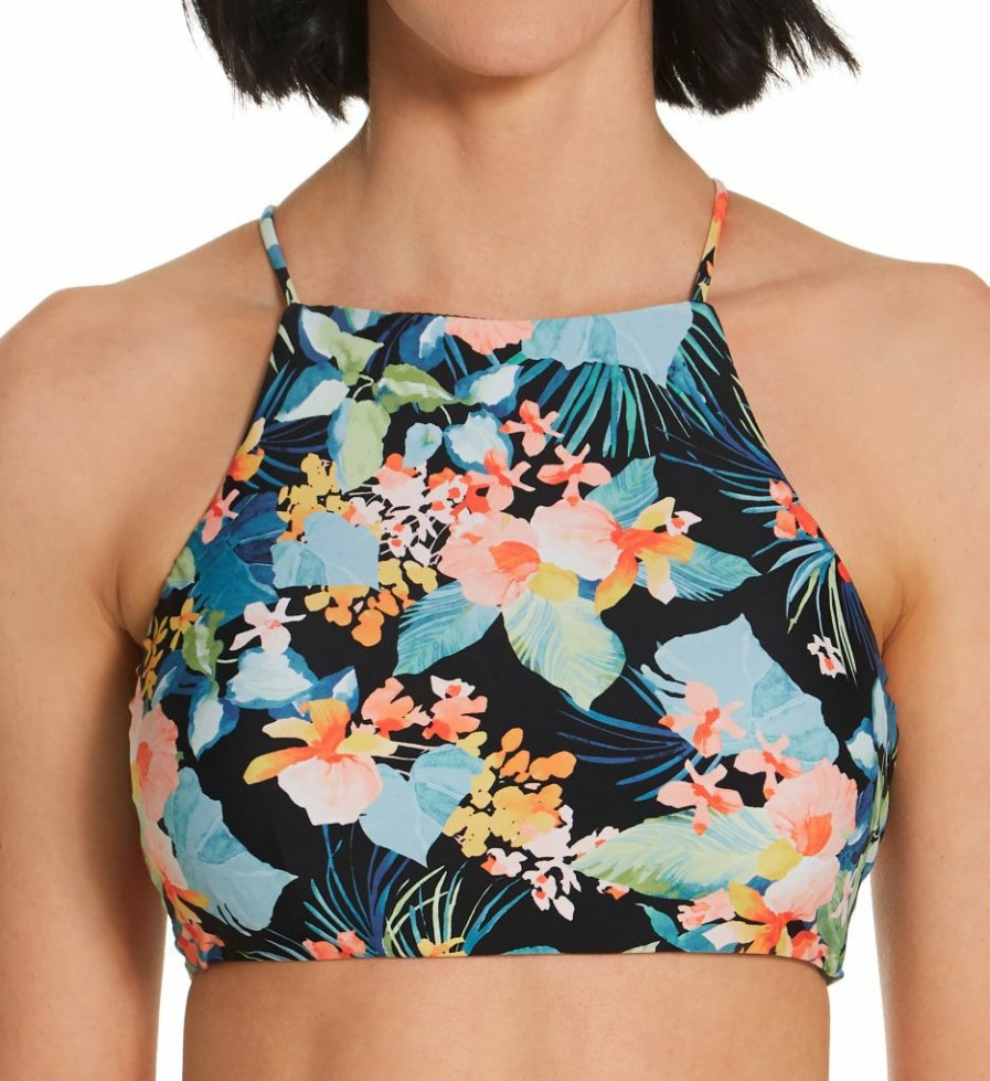 Raisins * | Best Sale Raisins Coconut Grove Shorebreak High Neck Swimsuit E710532 Blackrock