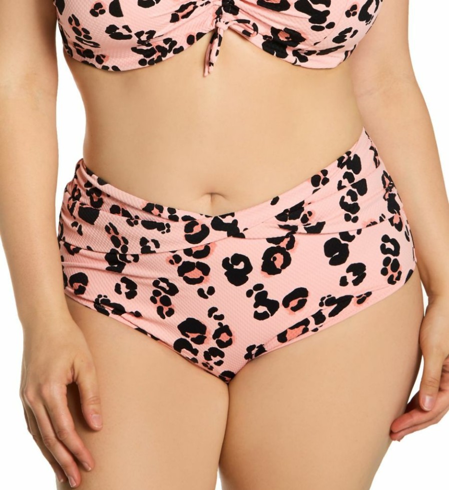 Swimwear * | Shop New Elomi Kambuku Full Brief Swim Bottom Es0271 Pink