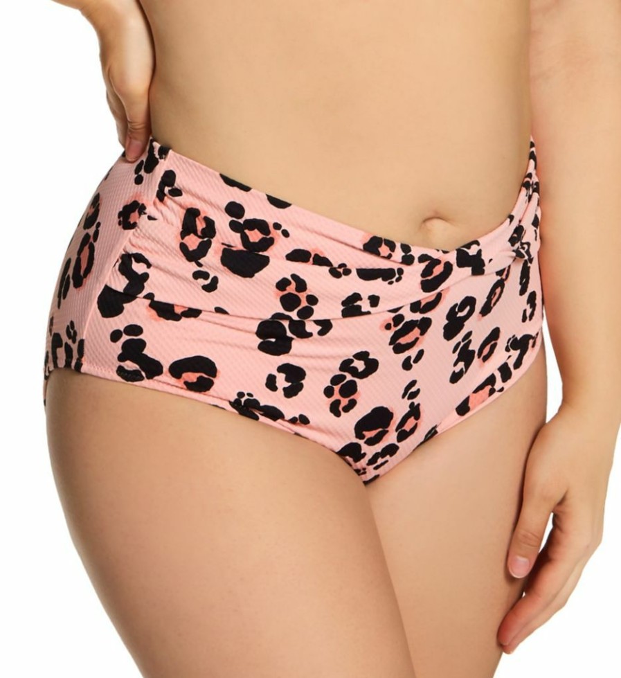 Swimwear * | Shop New Elomi Kambuku Full Brief Swim Bottom Es0271 Pink